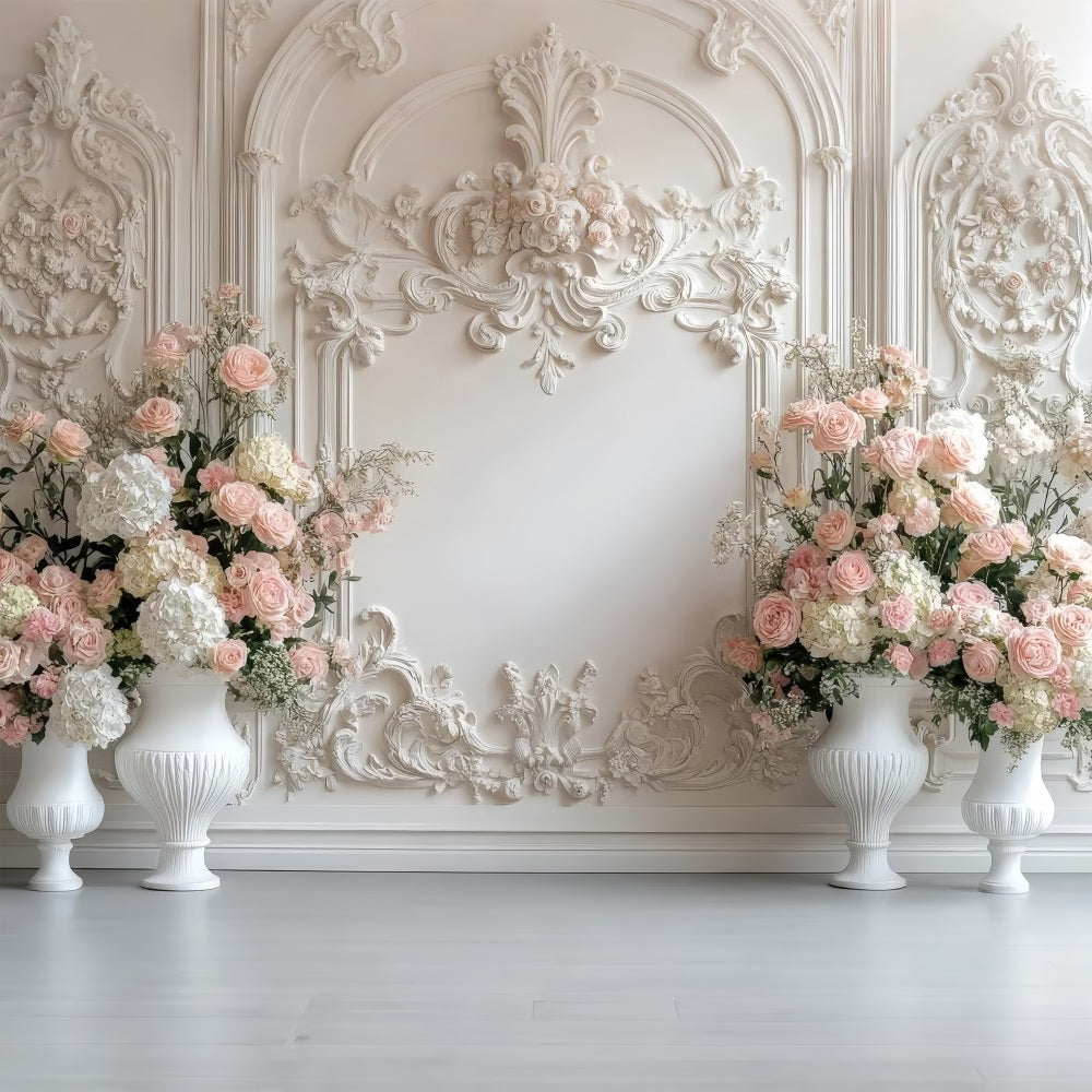 Floral Fotografie Hintergrund Barock Creme Rose Hintergrund BRP1-506