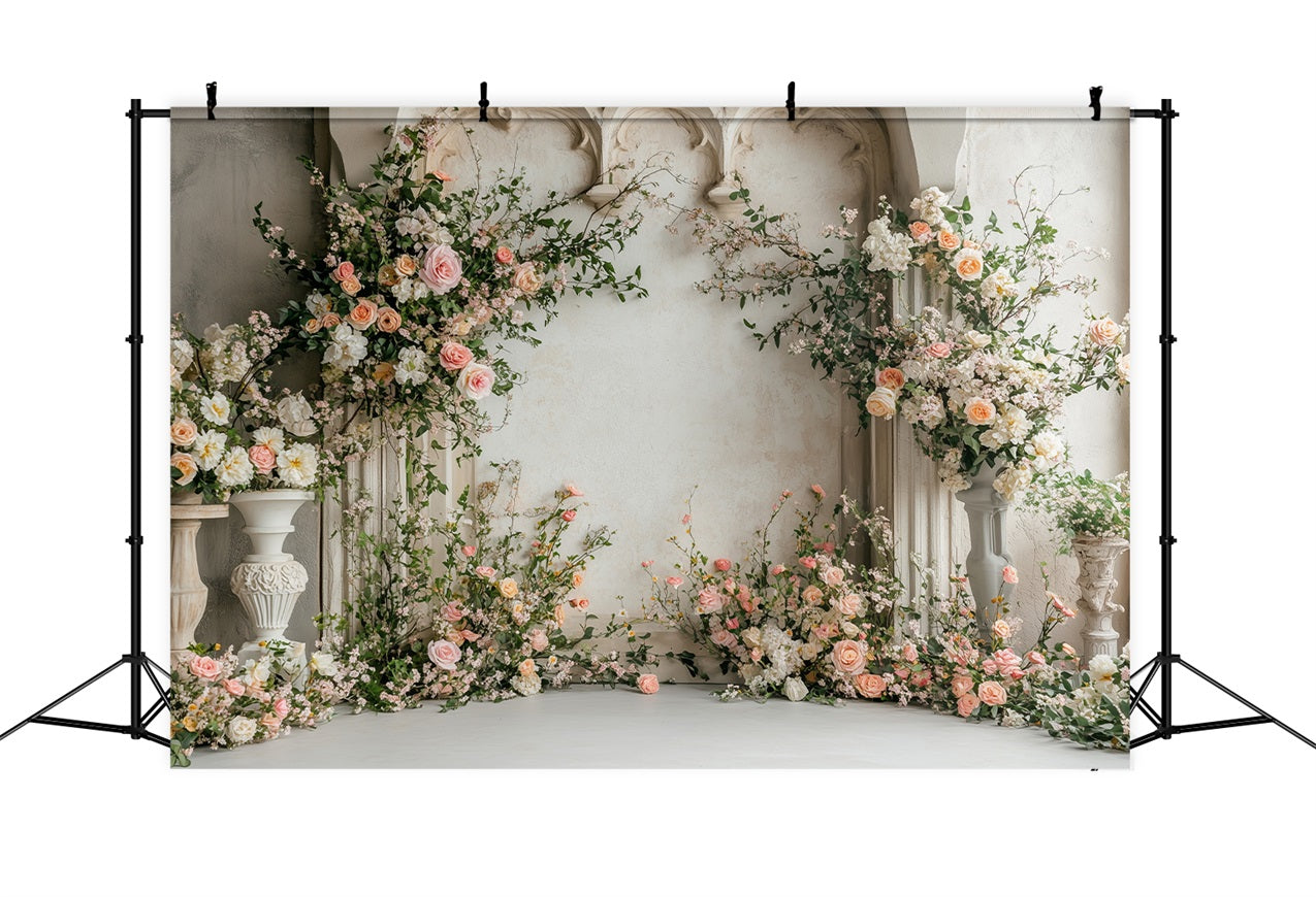 Blumen-Fotohintergrund Rustikale Kulisse Rosenbogen Hintergrund BRP1-507