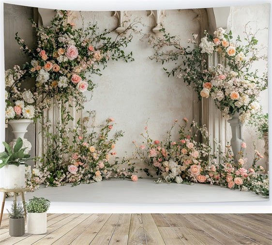 Blumen-Fotohintergrund Rustikale Kulisse Rosenbogen Hintergrund BRP1-507