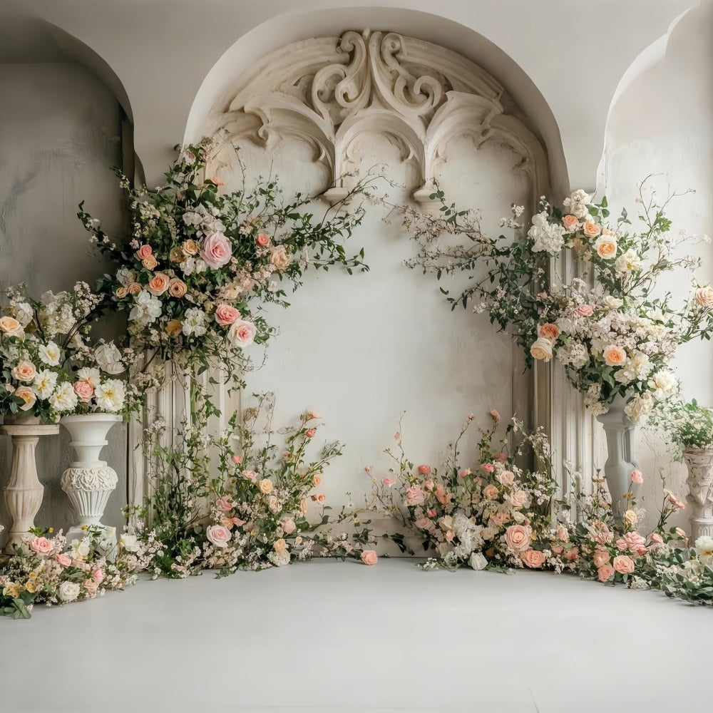 Blumen-Fotohintergrund Rustikale Kulisse Rosenbogen Hintergrund BRP1-507
