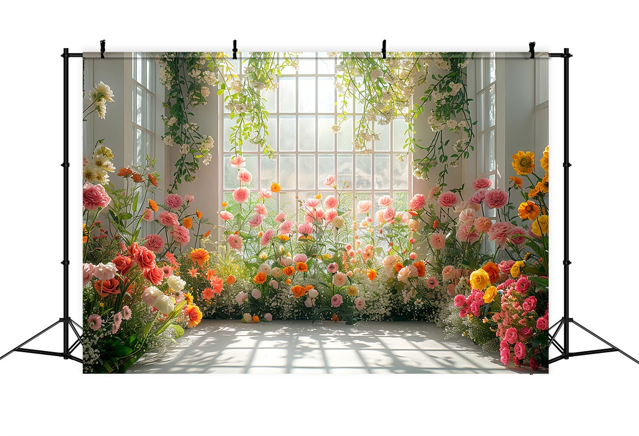 Blumenkulisse Sonnenlicht Fenster Blumenarrangement Kulisse BRP1-510