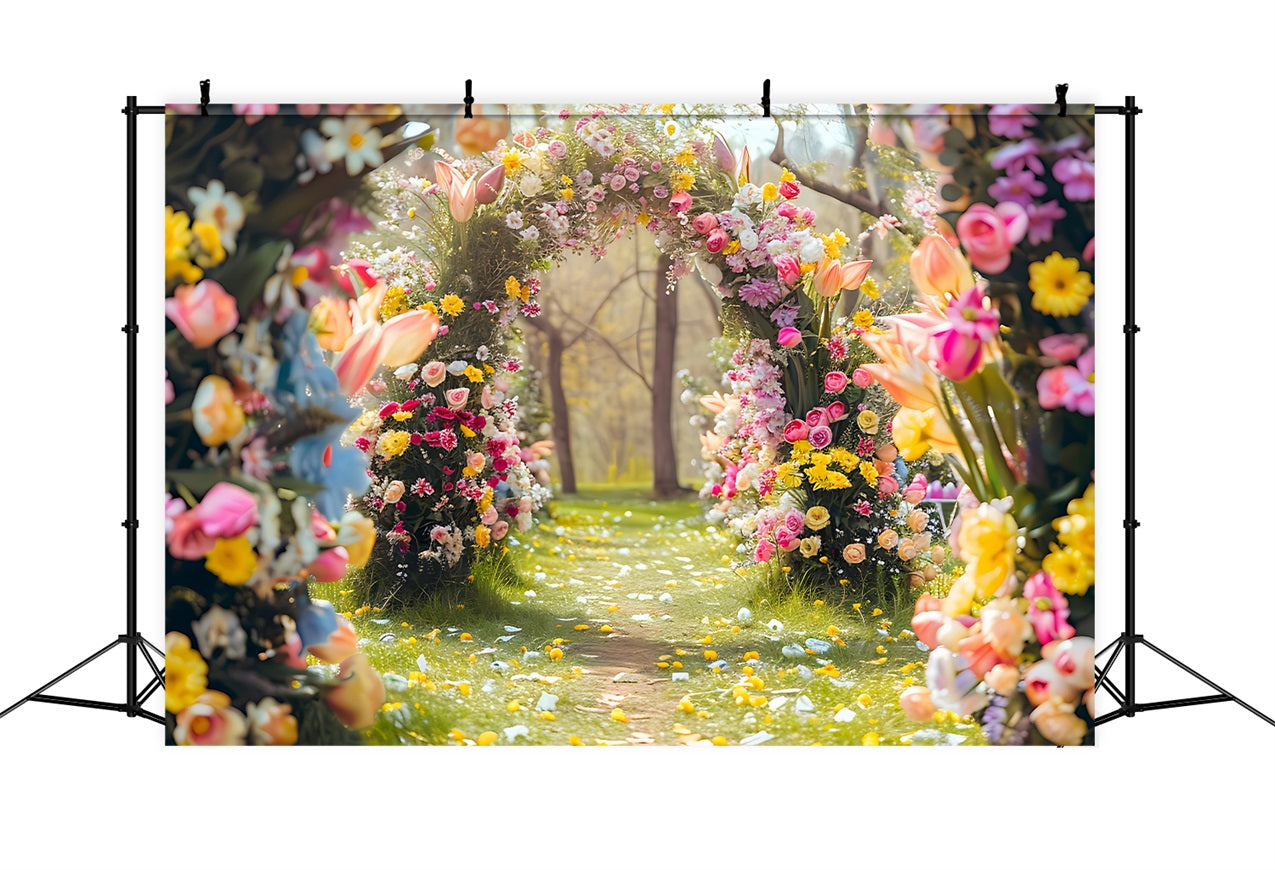 Blumenfotografie Backdrop Garten Pfad Blüte Torbogen Backdrop BRP1-513