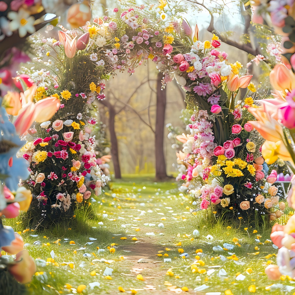 Blumenfotografie Backdrop Garten Pfad Blüte Torbogen Backdrop BRP1-513