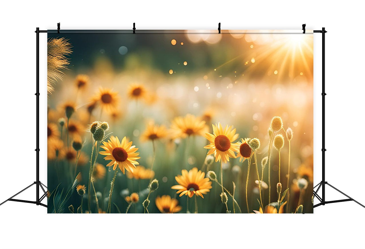Blumige Fotohintergründe Sonnenschein Wildblumen Feld Hintergrund BRP1-520