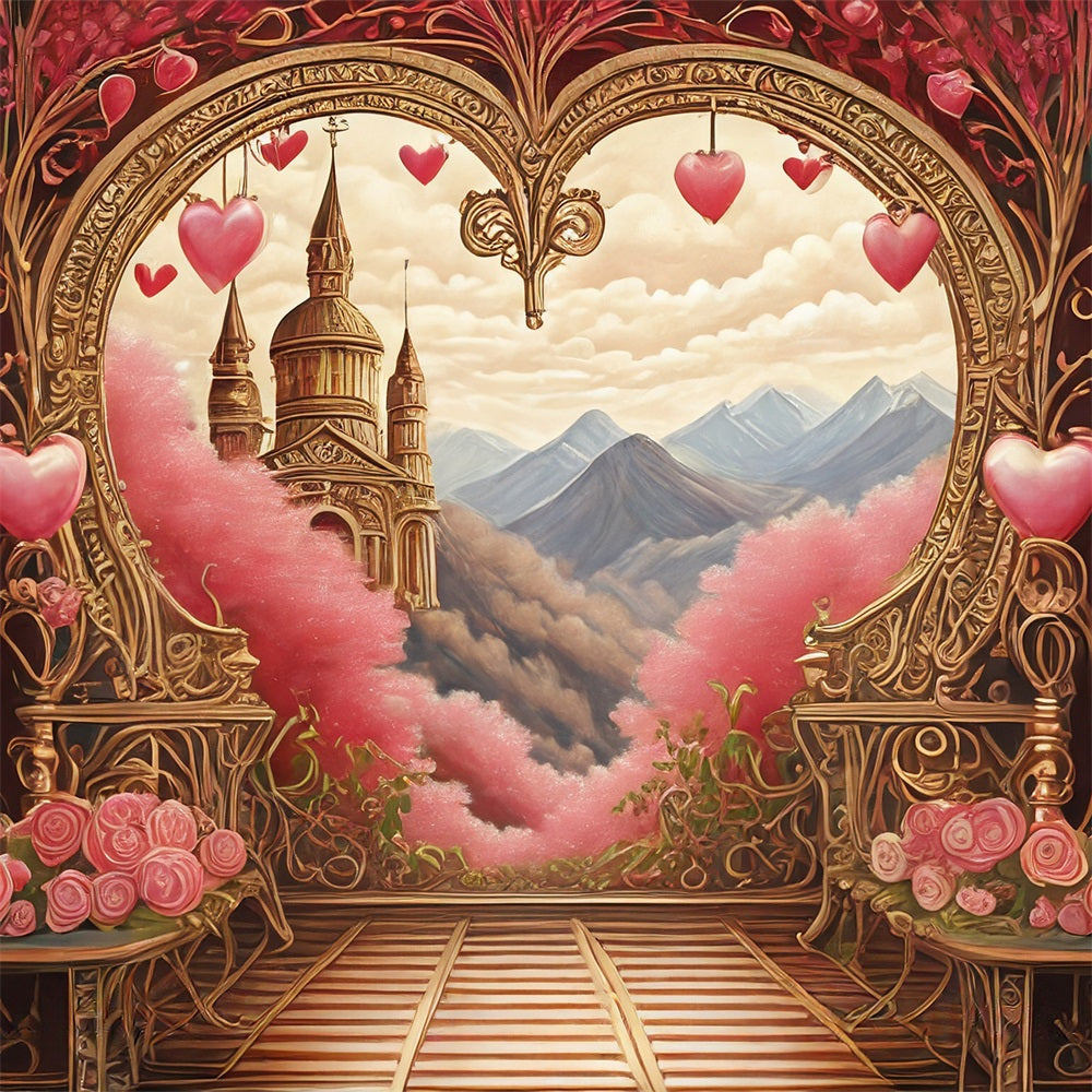 Valentinstag Fotokulisse Herzbogen Bergblick Kulisse BRP1-90