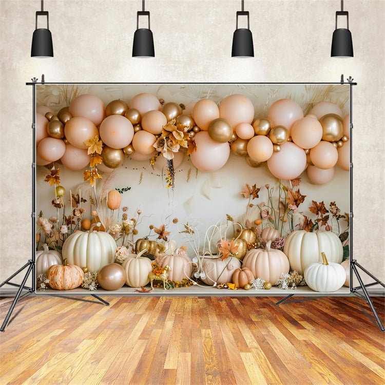 Elegante Ballons Kürbis Ernte Boho Hintergrund BRP10-106