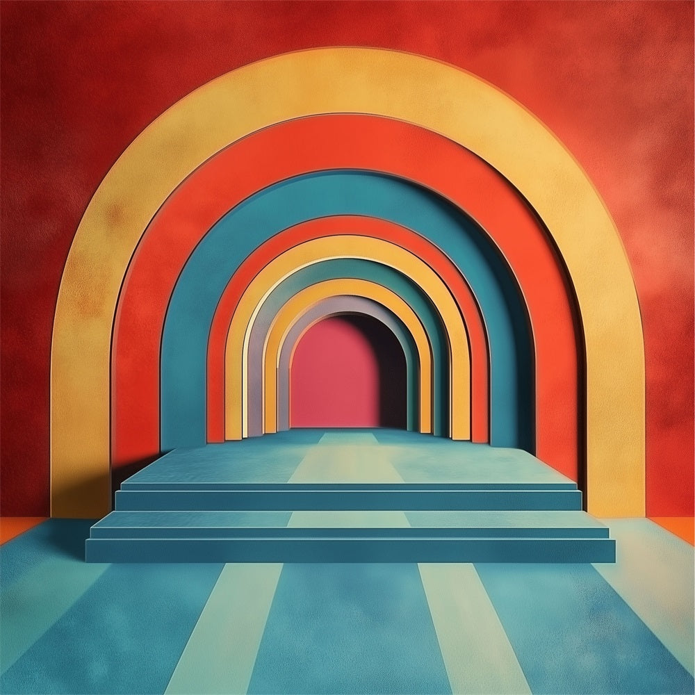 Moderne künstlerische Regenbogen Bögen Retro Boho Hintergrund BRP10-114