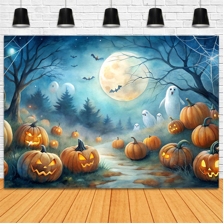 Halloween Fotohintergrund Kürbishain Gespenster Hintergrund BRP10-183