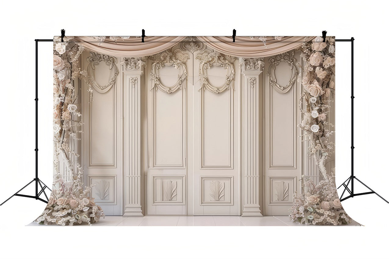 Retro Wall Hintergrund Beige Rose Flower Decor Hintergrund BRP10-283