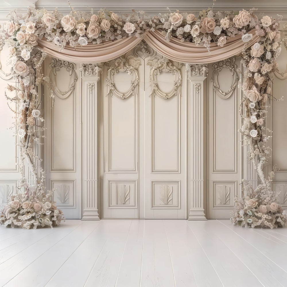 Retro Wall Hintergrund Beige Rose Flower Decor Hintergrund BRP10-283