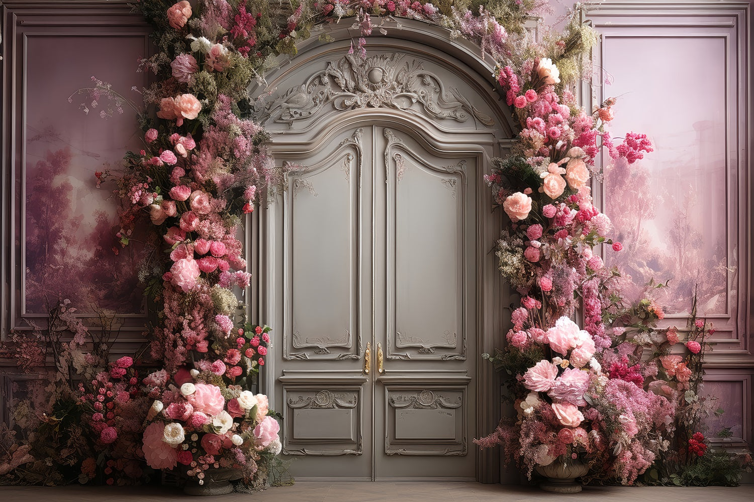 Retro Fotokulissen Rosa Floral Dekor Hintergrund BRP10-284