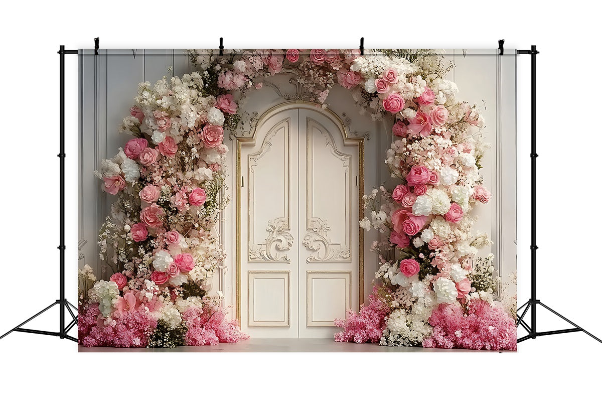 Bogen Wand Fotohintergrund Blume Weiße Türen Hintergrund BRP10-285