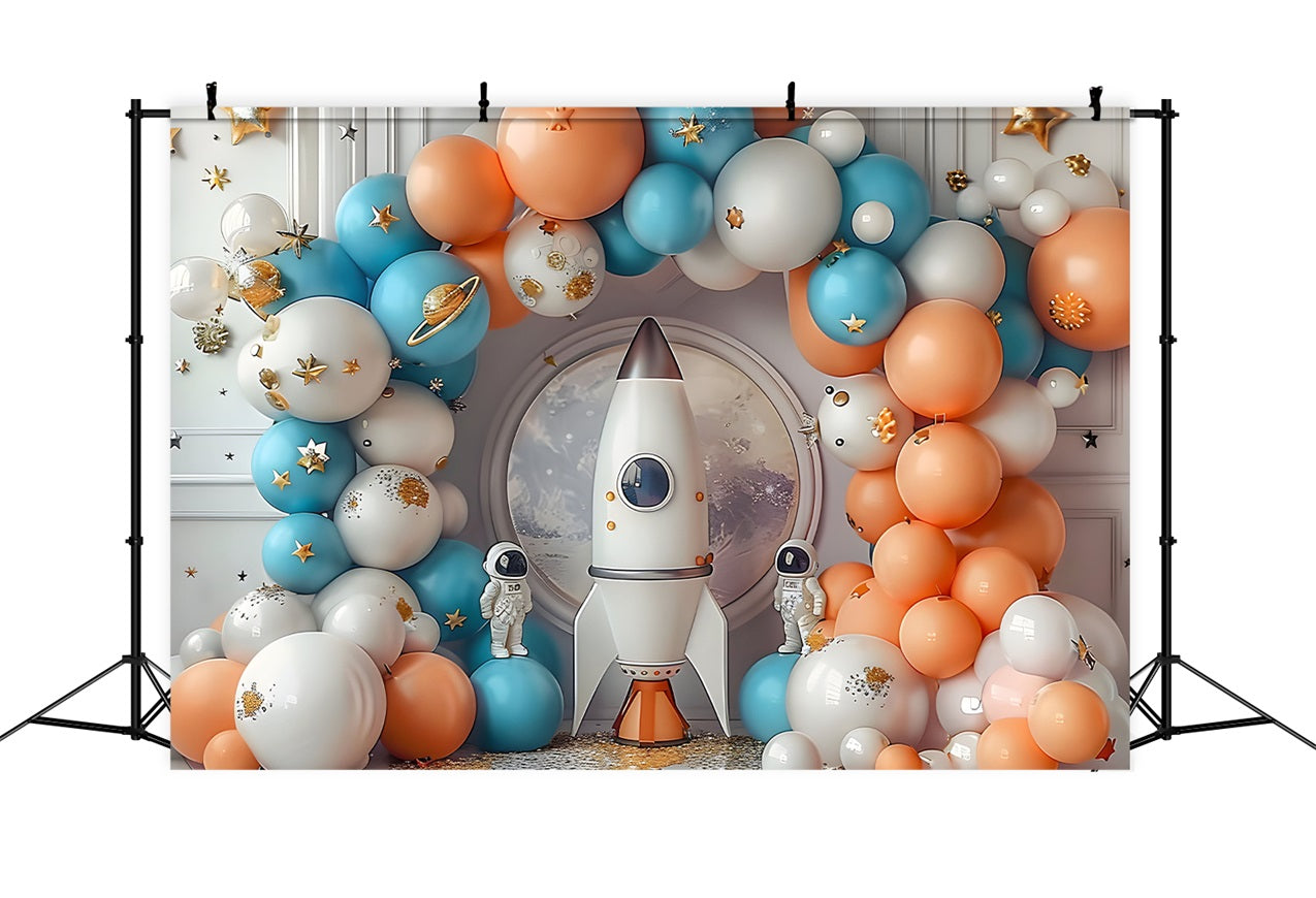 Geburtstag Fotoshooting Hintergrund Ideen Raketenstart Astronaut Hintergrund BRP10-330