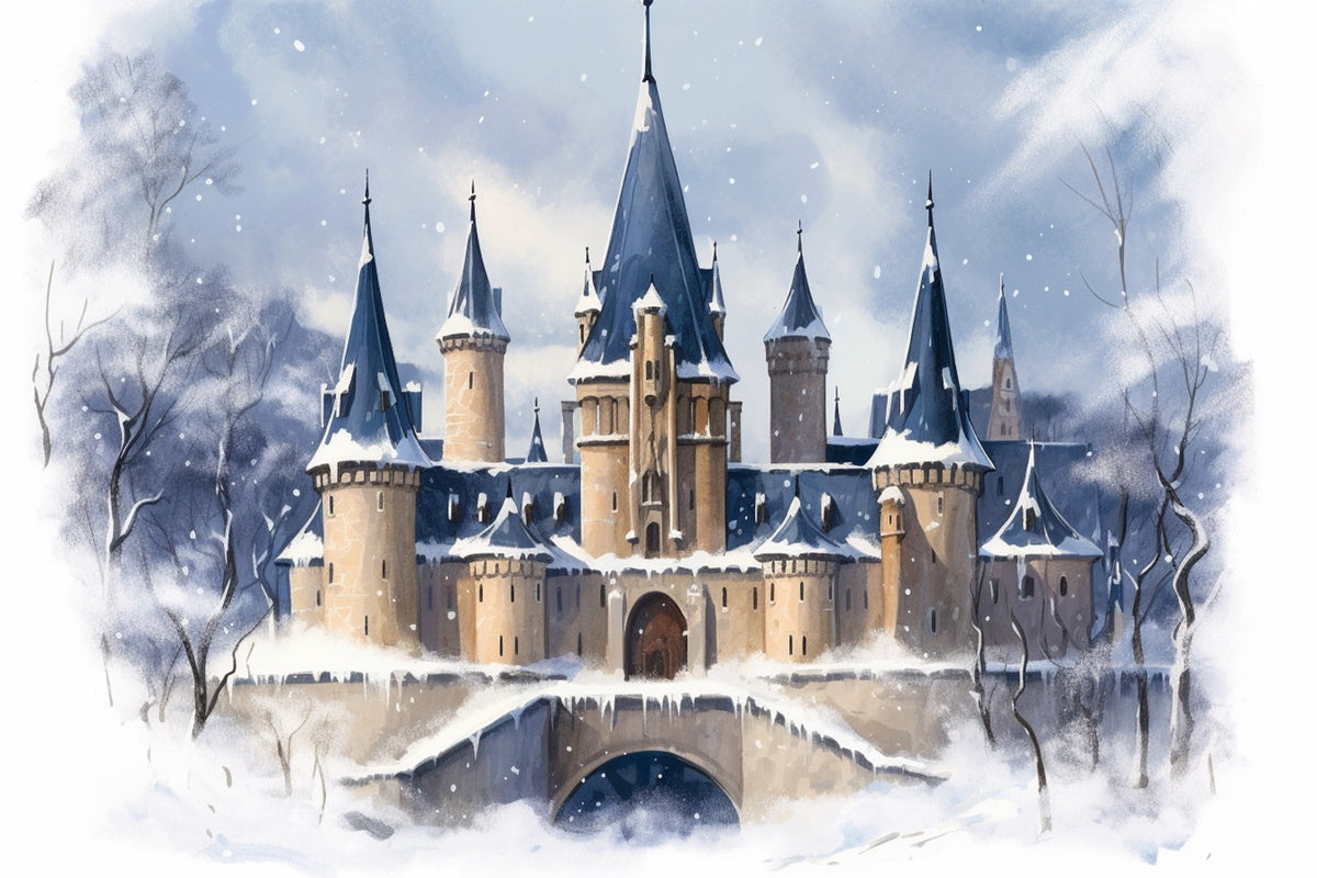 Winter Royal Snow-Covered Castle Hohe Türme Backdrop BRP10-35
