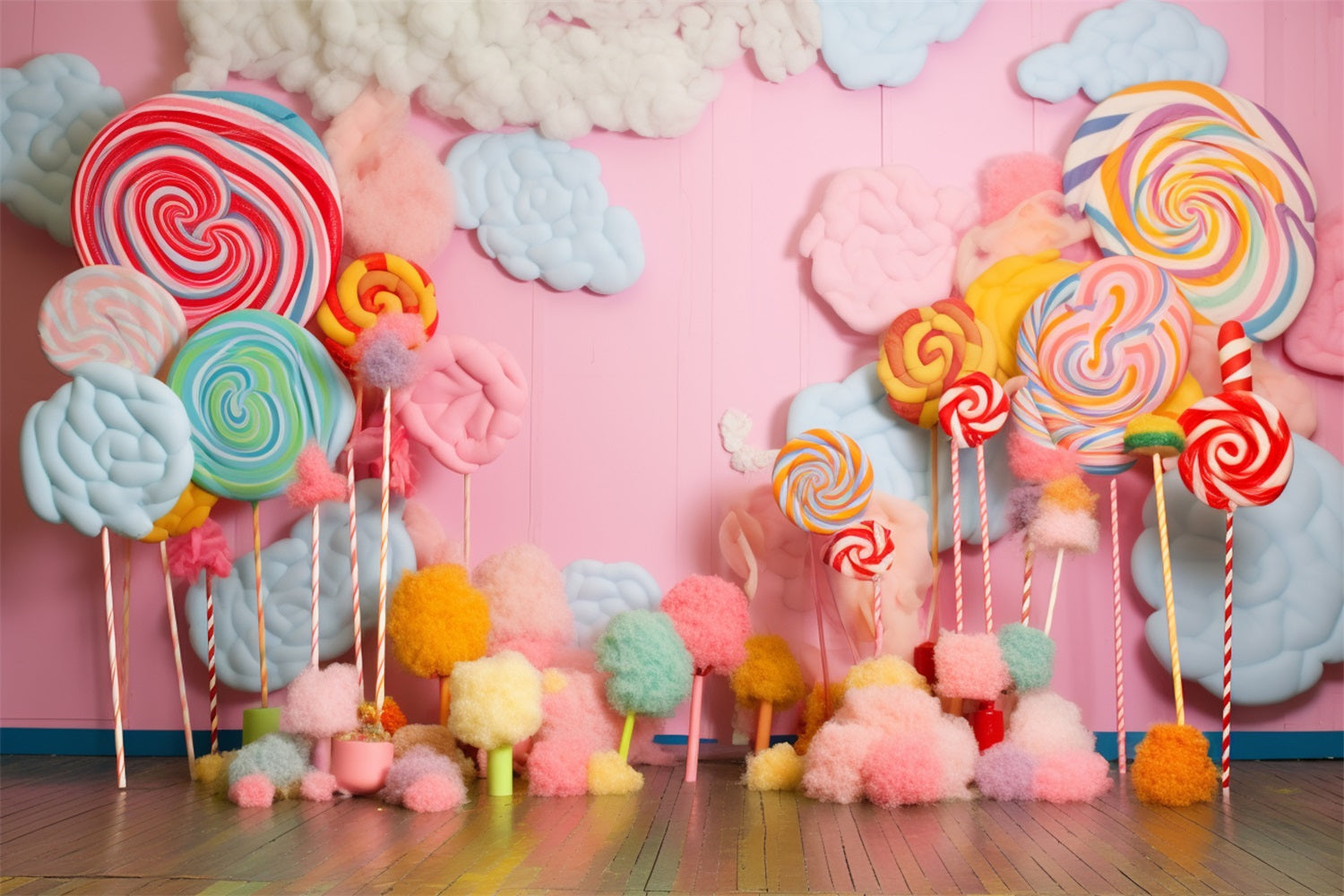 Geburtstag Fotohintergrund Lollipops Zuckerwatte Hintergrund BRP10-378
