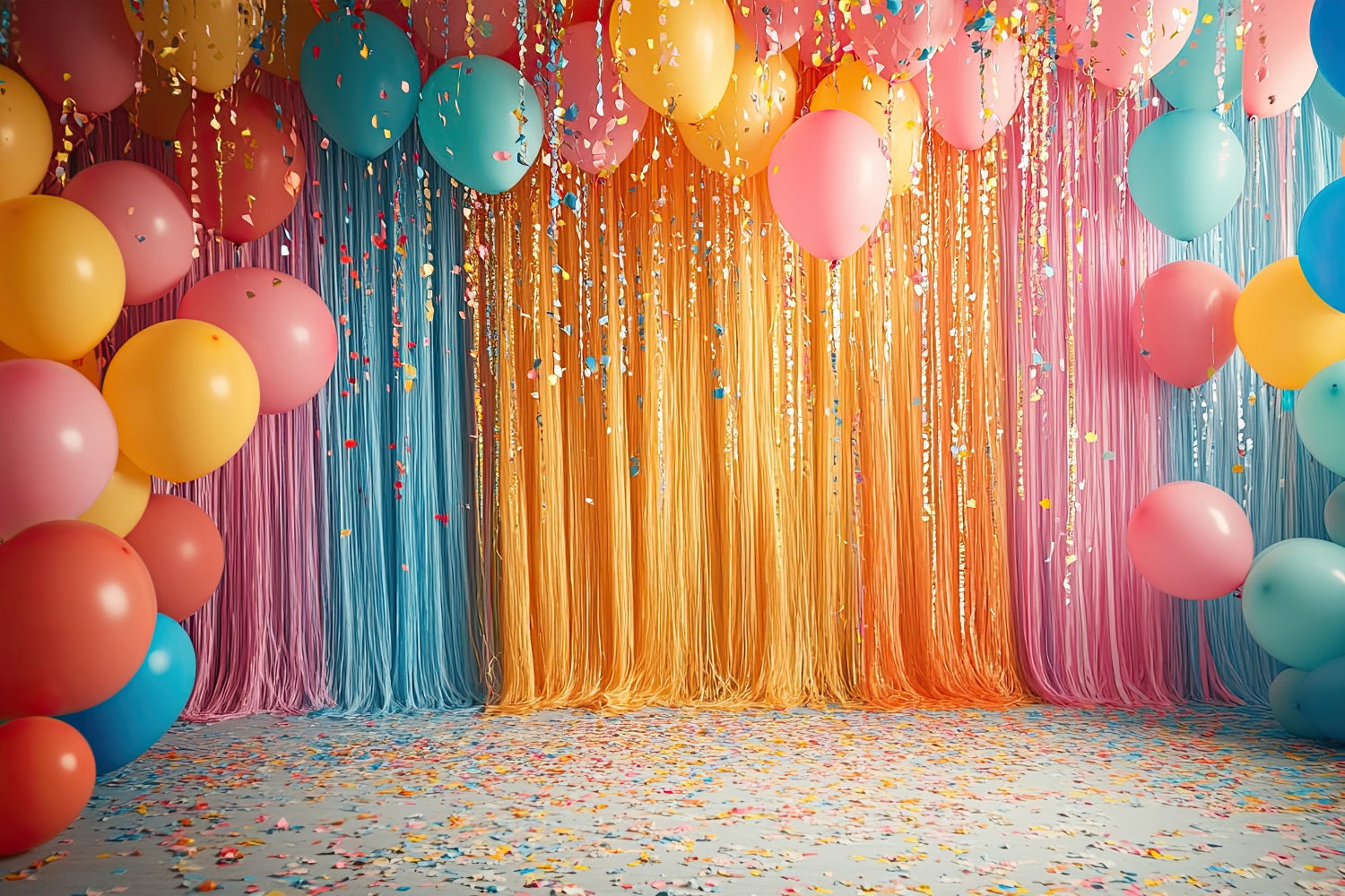 Happy Birthday Bildschirm Hintergrund Luftballons Luftschlangen Hintergrund BRP10-380