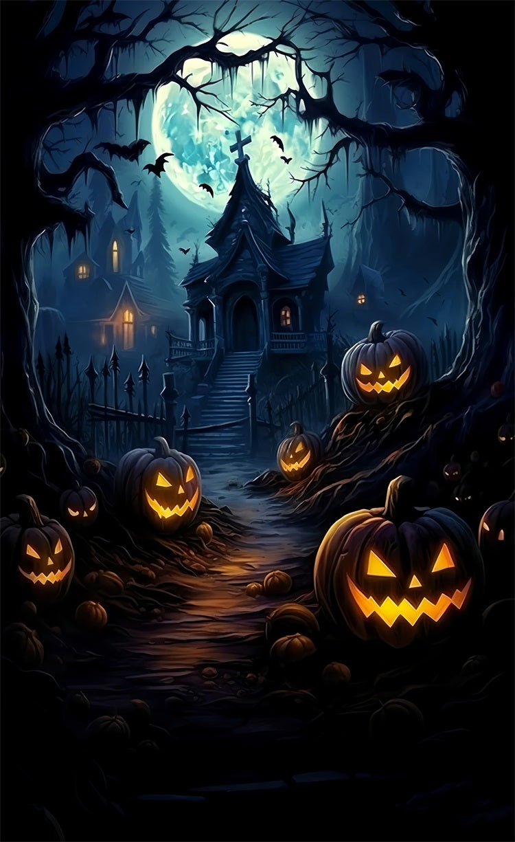 Halloween Sweep Kürbis Pfad Haunted House Hintergrund BRP10-512