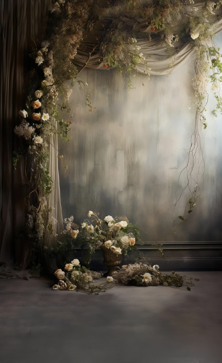 Retro Floral Sweep Fine Art Style Hintergrund BRP10-541