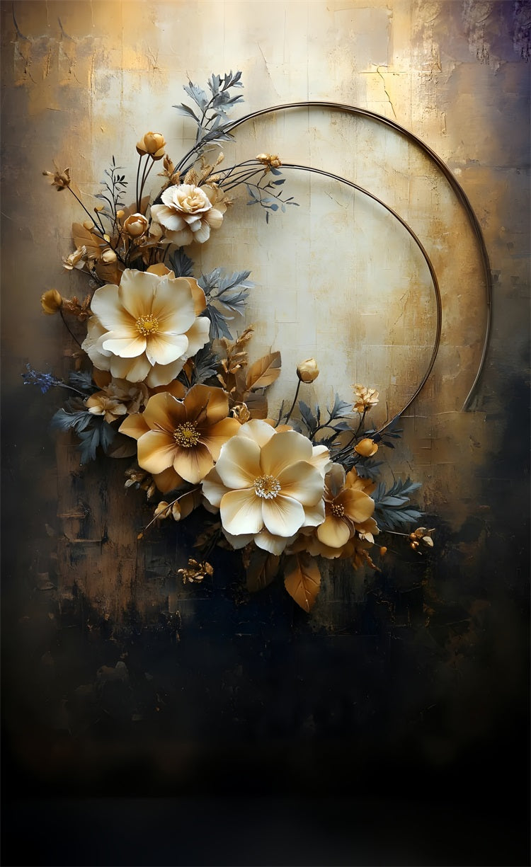 Goldene Blüten Wand Sweep Fine Art Hintergrund BRP10-573