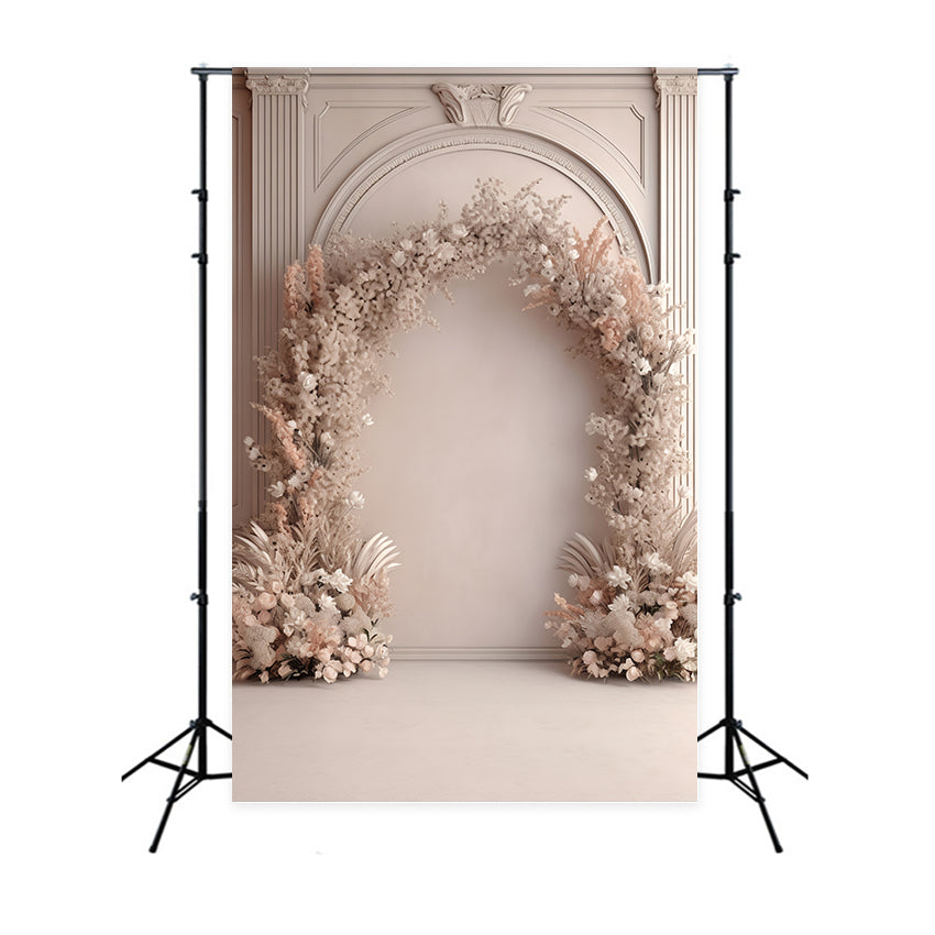 Boho-Bogen-Hintergrundkulisse Blumendisplay-Hintergrundkulisse BRP10-583