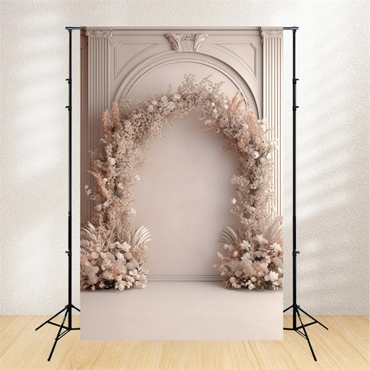 Boho-Bogen-Hintergrundkulisse Blumendisplay-Hintergrundkulisse BRP10-583