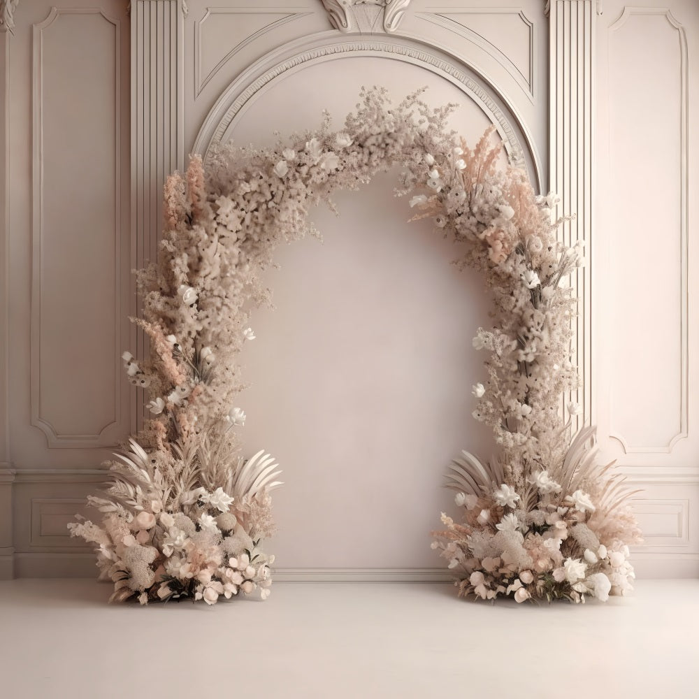 Boho-Bogen-Hintergrundkulisse Blumendisplay-Hintergrundkulisse BRP10-583