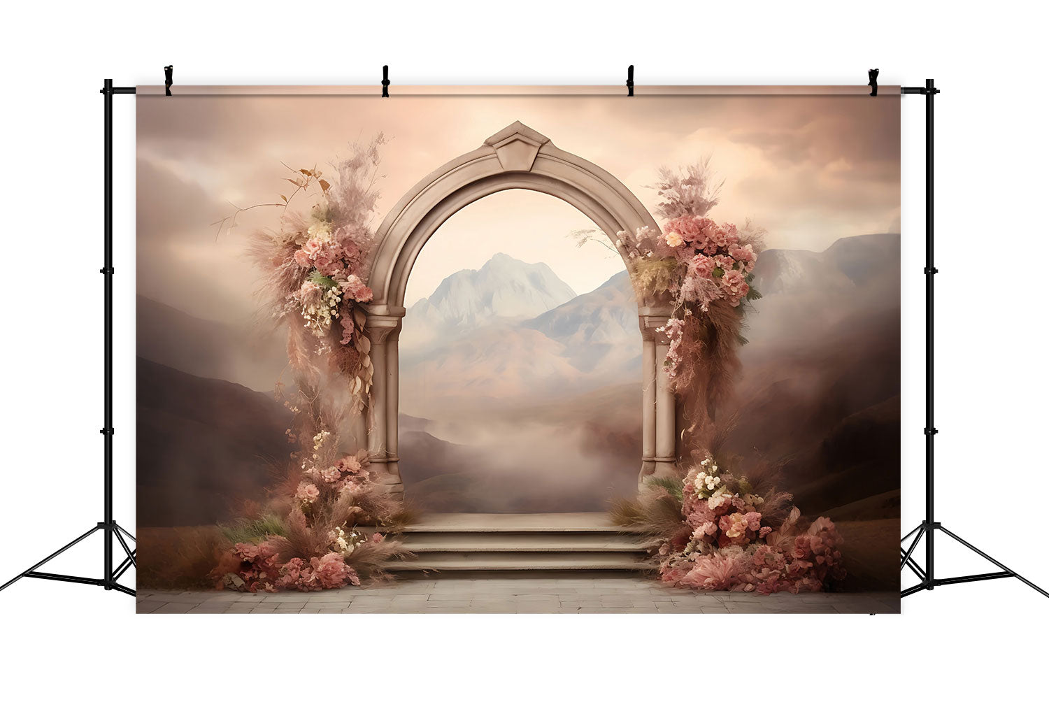 Boho Fotografie Hintergrund Berg Floral Bogen Hintergrund BRP10-585