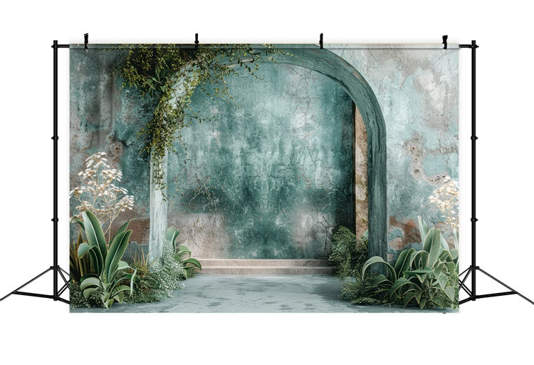 Vintage strukturierte Wand Pflanzen Boho Hintergrund BRP10-59