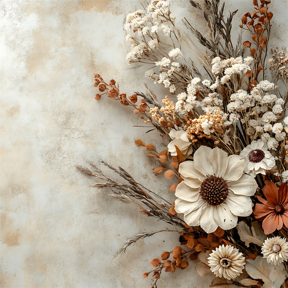 Boho Minimalist Trockenblumen Arrangement Hintergrund BRP10-96