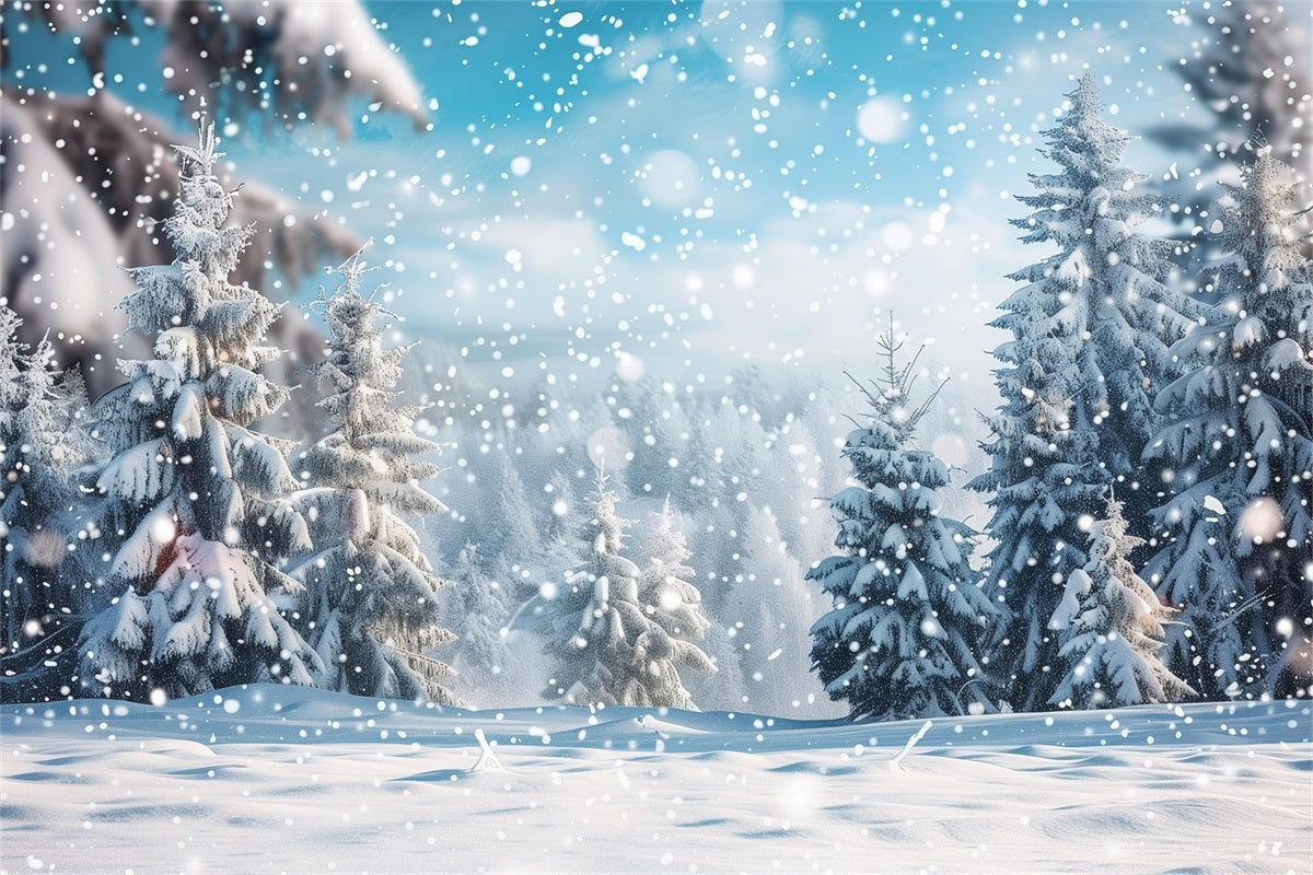 Winterszene Hintergrund Landschaft fallende Schneeflocken Hintergrund BRP11-11