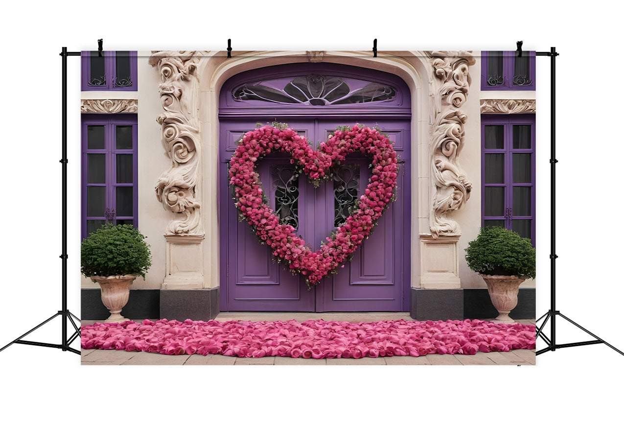 Valentinstag Herz Backdrop Kranz Lila Eingang Backdrop BRP11-392