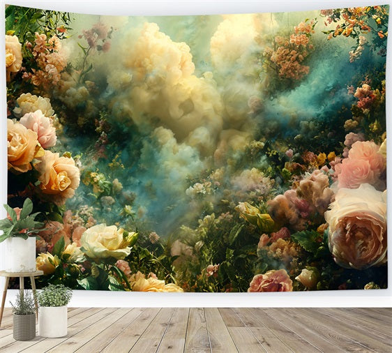 Vintage Fotografie Backdrop Blossoms Wrapped Soft Fog Backdrop BRP11-553