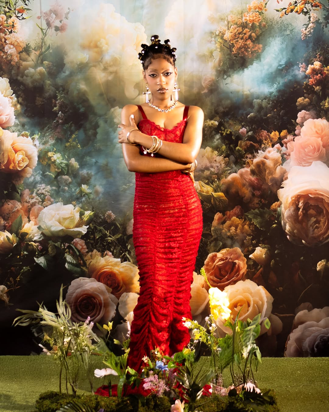 Vintage Fotografie Backdrop Blossoms Wrapped Soft Fog Backdrop BRP11-553