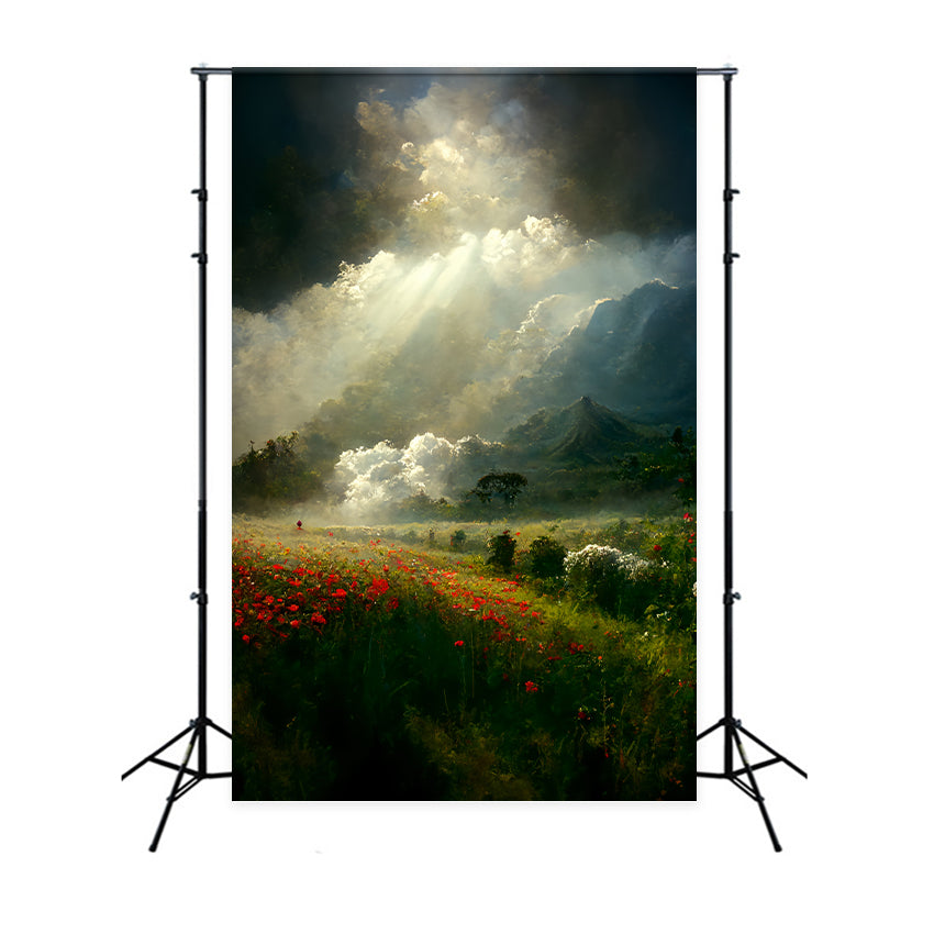 Vintage Backdrops Majestätische Landschaft Himmlischer Lichtstrahl Backdrop BRP11-564