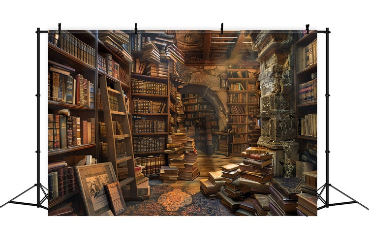 Backdrop Vintage Bibliothek Antike Buchsammlung Backdrop BRP11-569