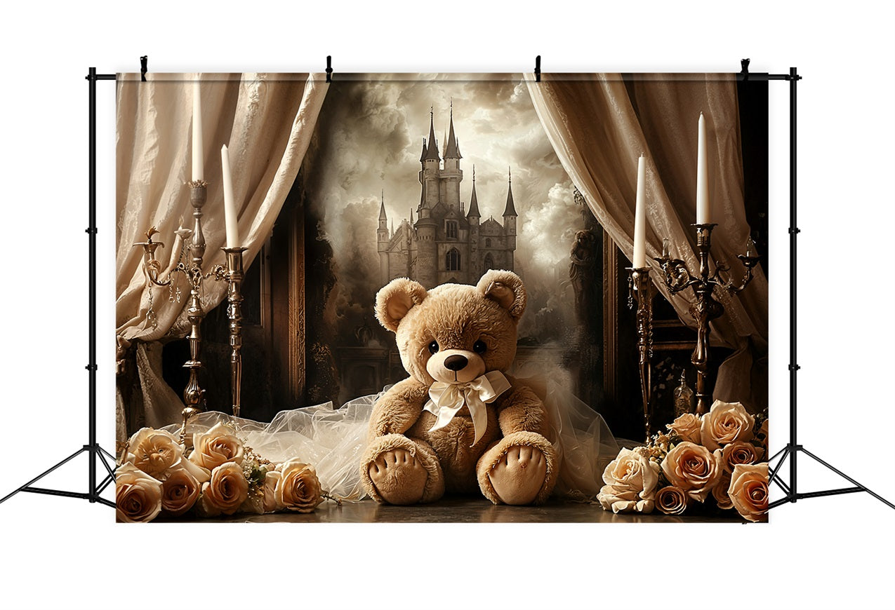 Vintage Backdrops Schloss Rose Teddy Vorhang Backdrop BRP11-584