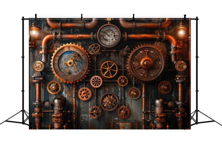 Fotografie Vintage Backdrop Steampunk Dekor Zahnräder Rohre Backdrop BRP11-597