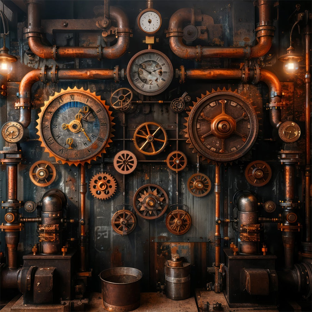 Fotografie Vintage Backdrop Steampunk Dekor Zahnräder Rohre Backdrop BRP11-597