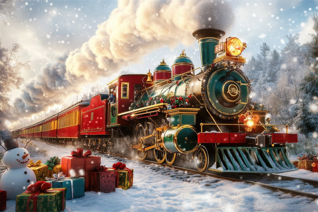 Winter Wonderland Hintergrund Holiday Train Journeying Hintergrund BRP11-60