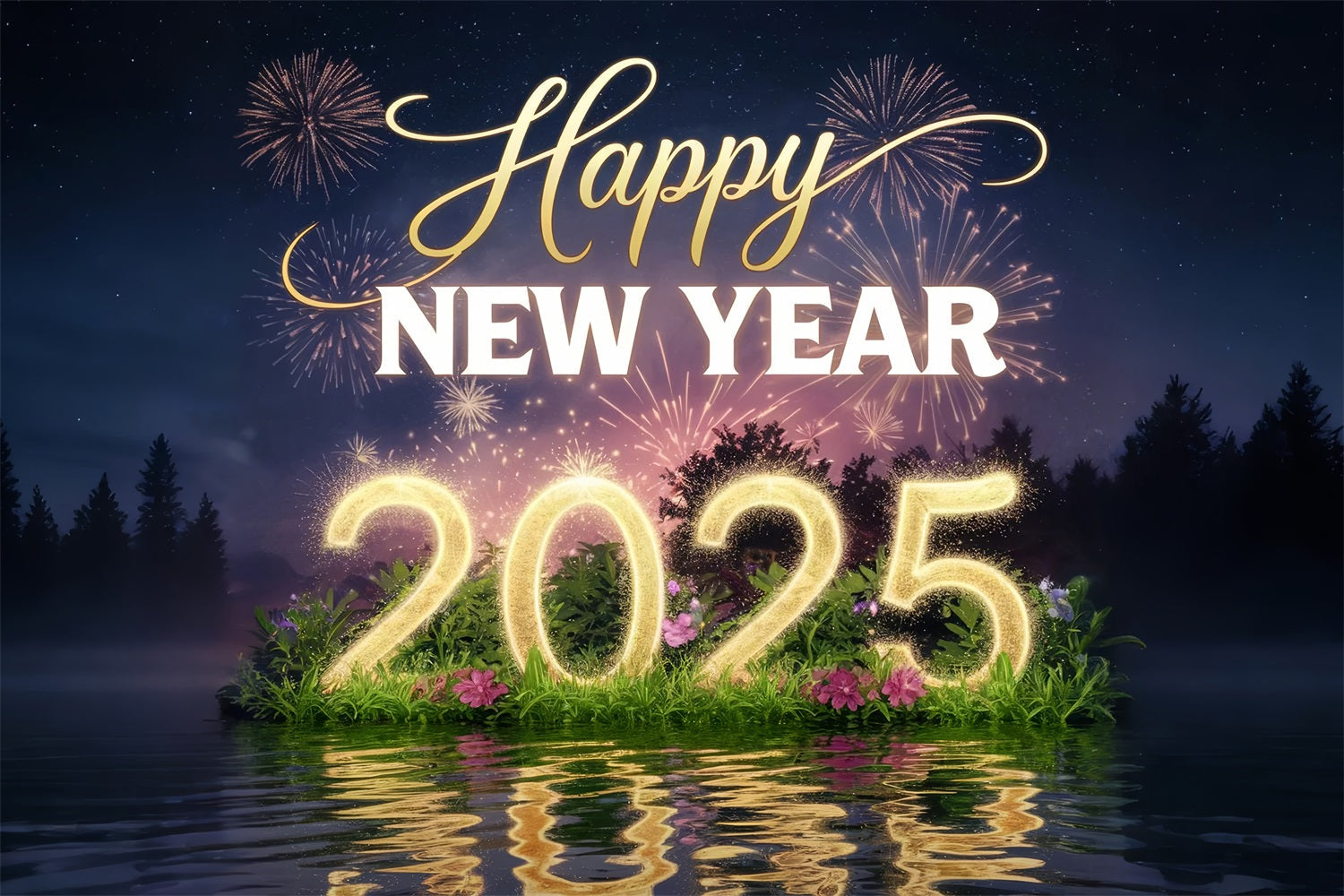 Neujahrs-Fotokulisse 2025 Natürliche Feuerwerkskulisse BRP12-110