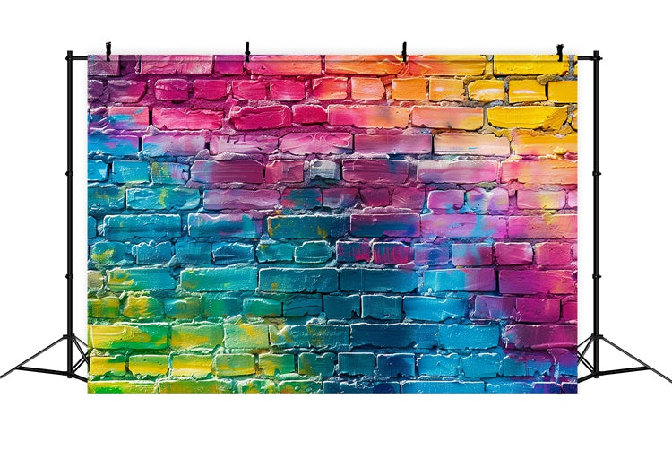 Graffiti-Fotohintergrund Bunt bemalter Backstein-Hintergrund BRP12-132