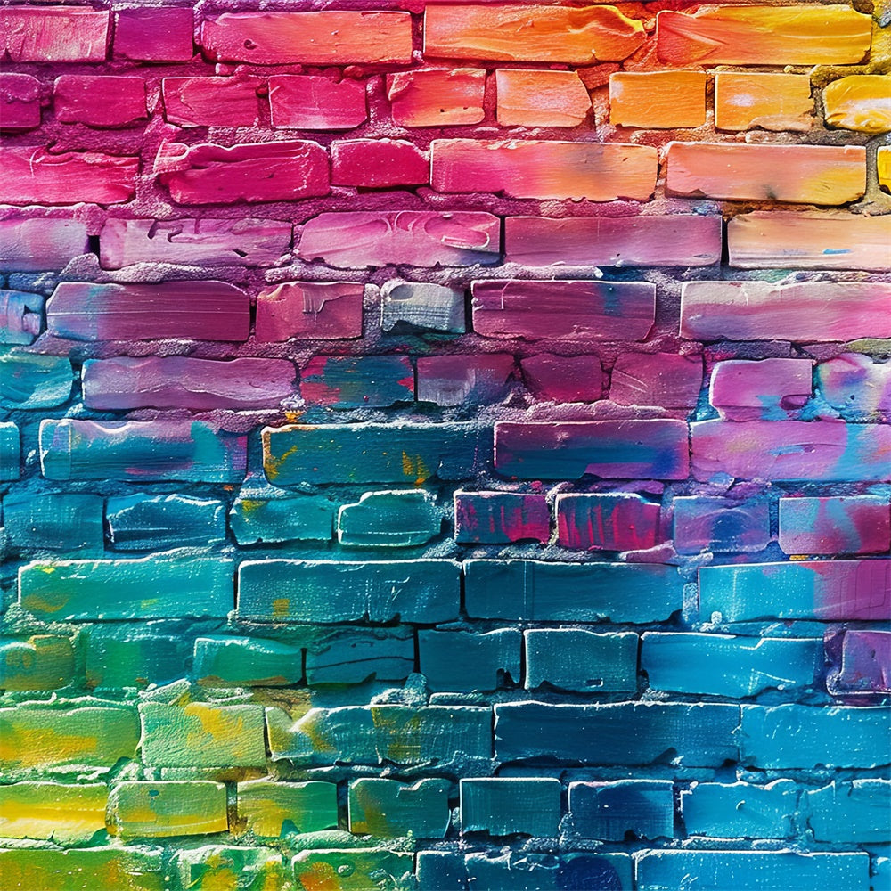 Graffiti-Fotohintergrund Bunt bemalter Backstein-Hintergrund BRP12-132