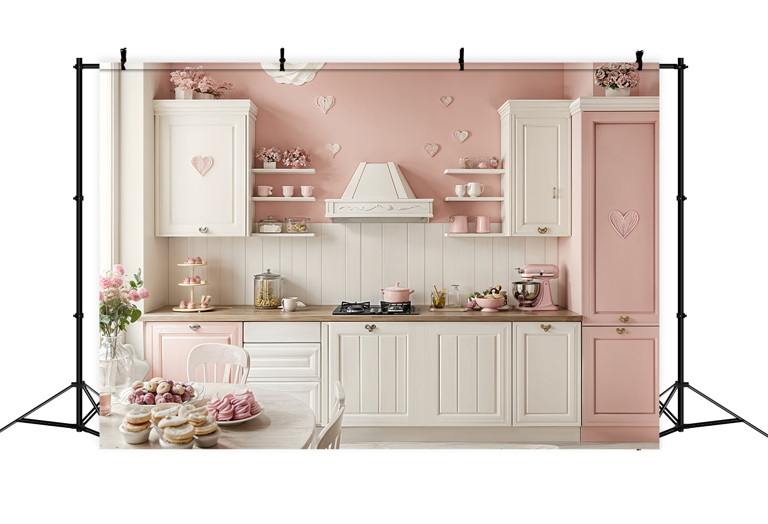 Valentinstag Backdrop Rosa Weiß Küche Backdrop BRP12-240