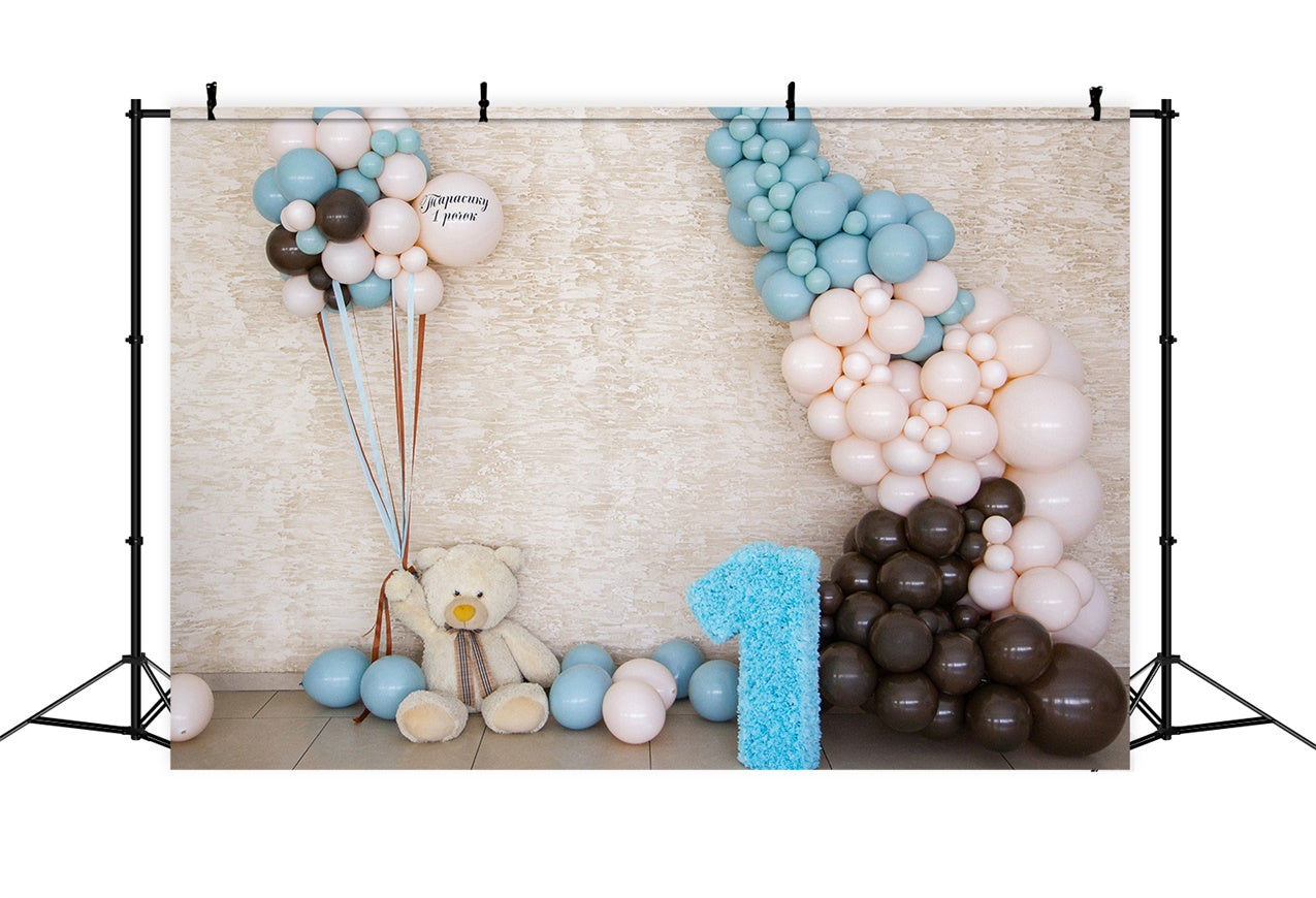 Geburtstag Backdrop Bär Ballon Erstes Jahr Feier Backdrop BRP12-299