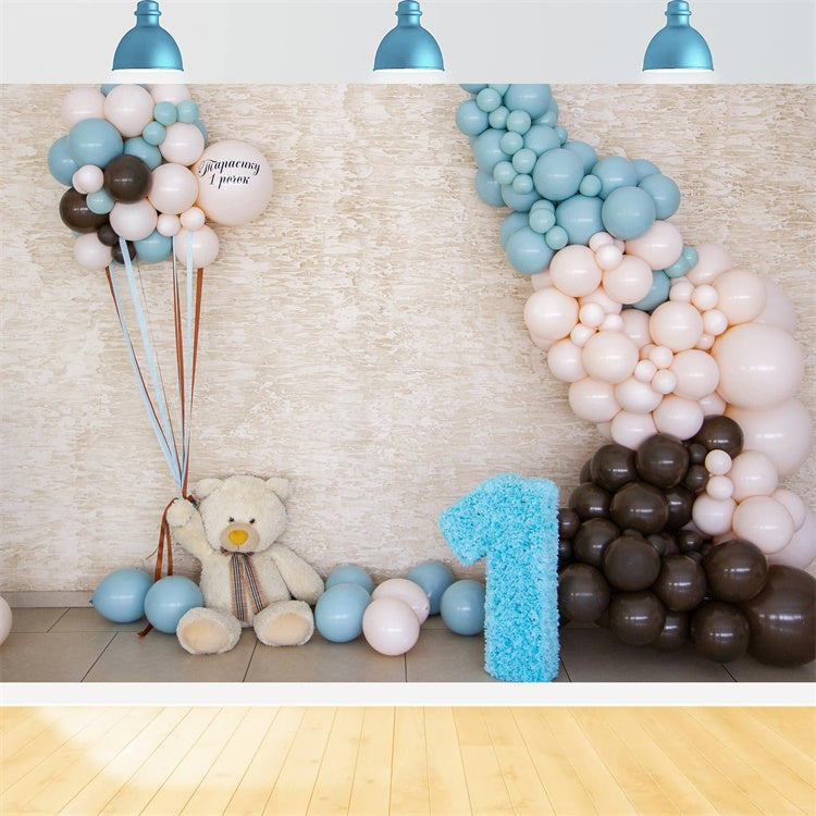 Geburtstag Backdrop Bär Ballon Erstes Jahr Feier Backdrop BRP12-299