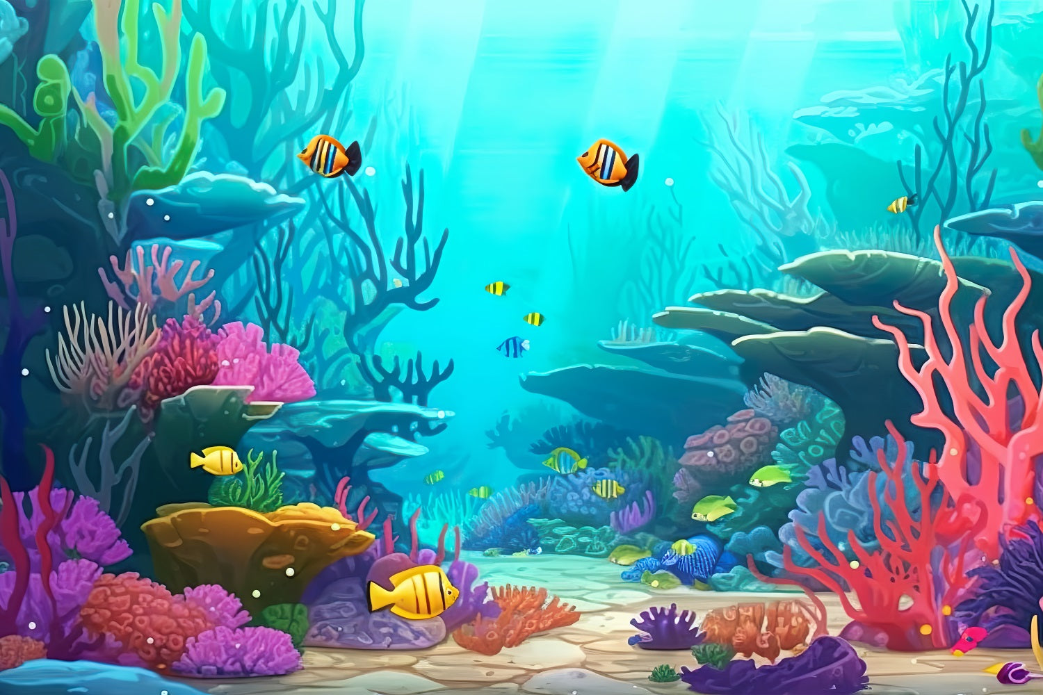 Meerjungfrau Backdrop Lebendige Wasserlandschaft Backdrop BRP12-53