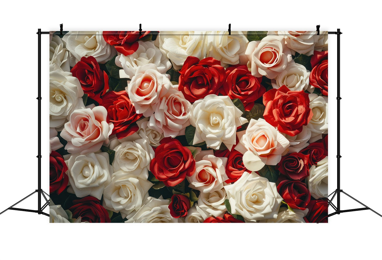 Blume Fotohintergrund Rot Weiß Rose Bouquet Hintergrund BRP12-568