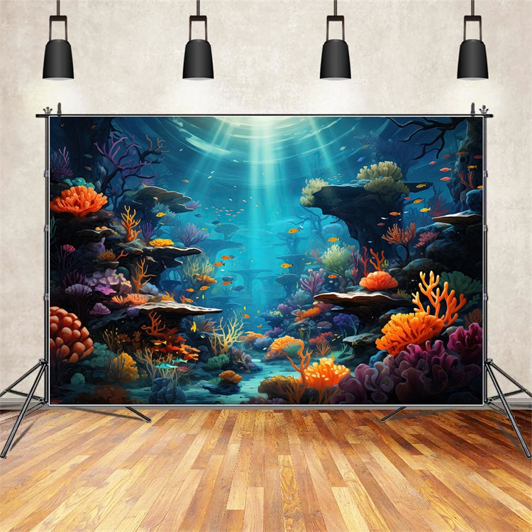 Backdrop Meerjungfrau Thema Vibrant Aquatic Gully Pflanzen Backdrop BRP12-60