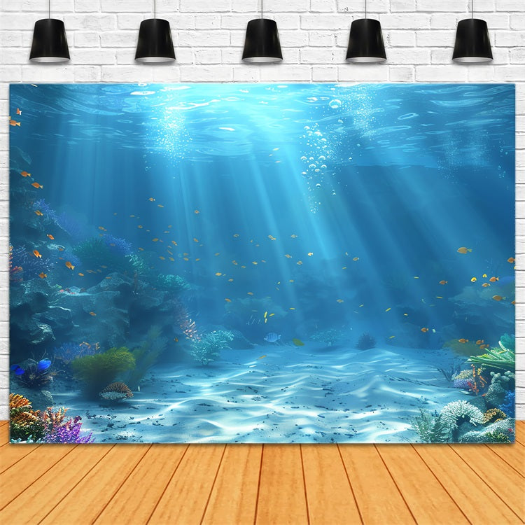 Mermaid Backdrop Vibrant Coral Reef Bunte Fische Backdrop BRP12-66