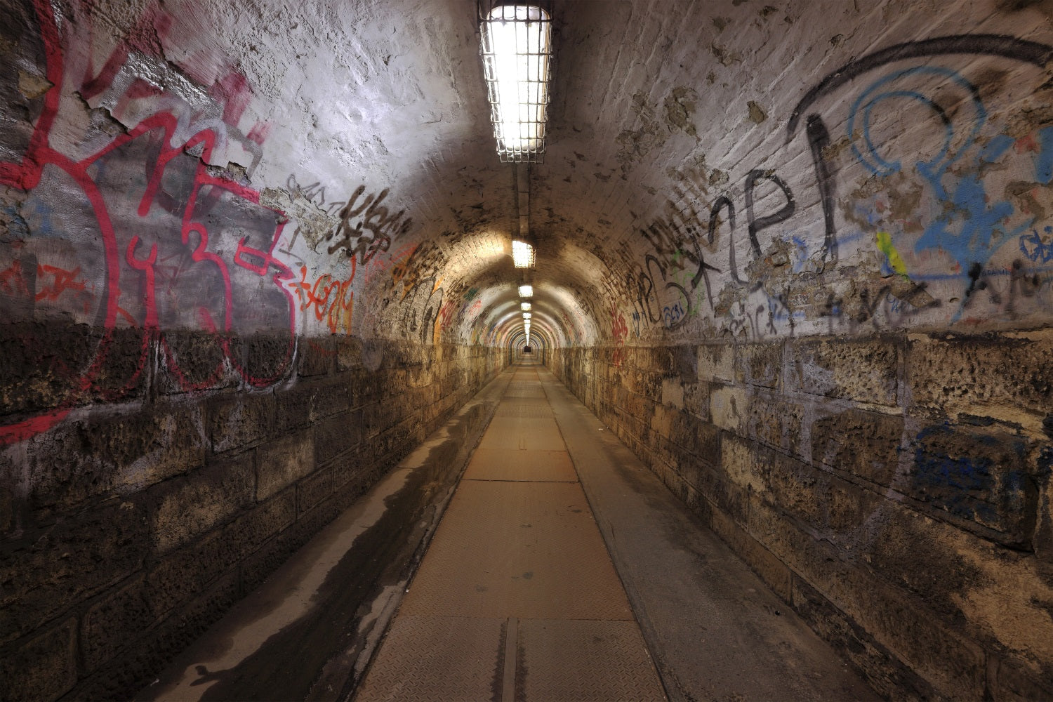 Architektur Backdrop Graffiti Allee Tunnel Fotografie Hintergrund BRP12-669